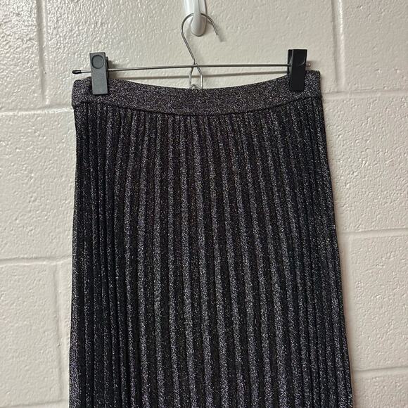 Derek Lam 10 Crosby Pleated Lurex Metallic Skirt Size Small Pleated Midi $495 - Picture 9 of 13